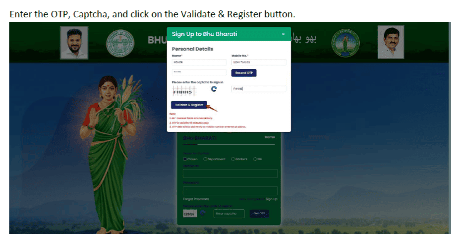 Bhu Bharathi Portal Registration Process Step 05