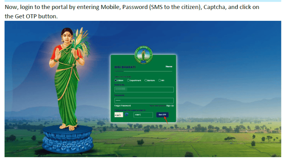 Bhu Bharathi Portal login Process Step 01