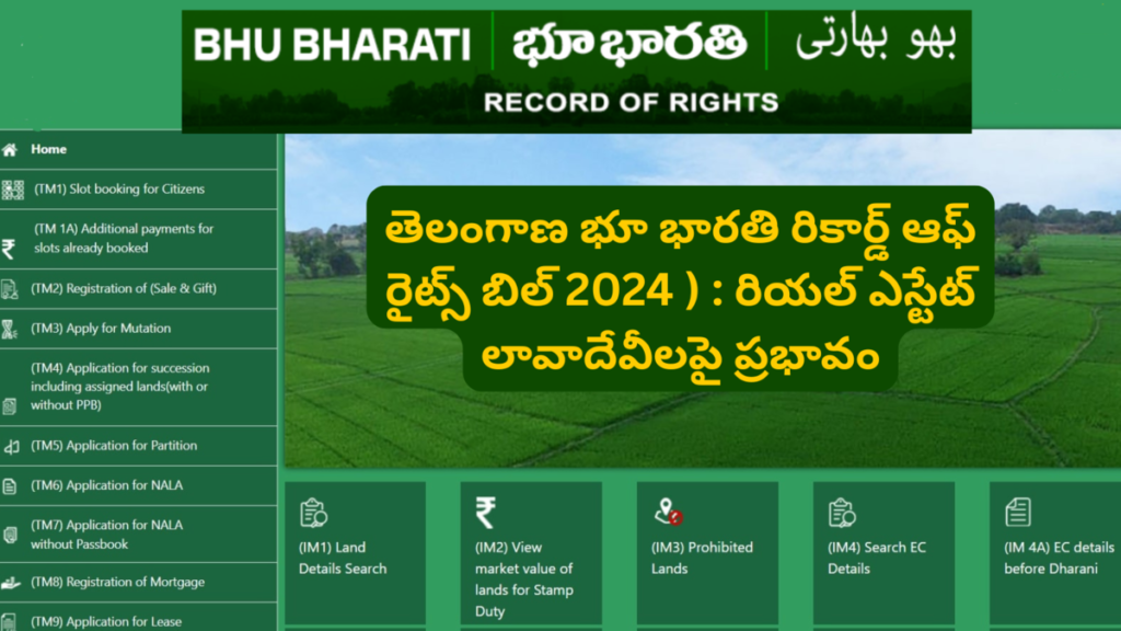 Telangana Bhu Bharati Record of Rights Bill 2024