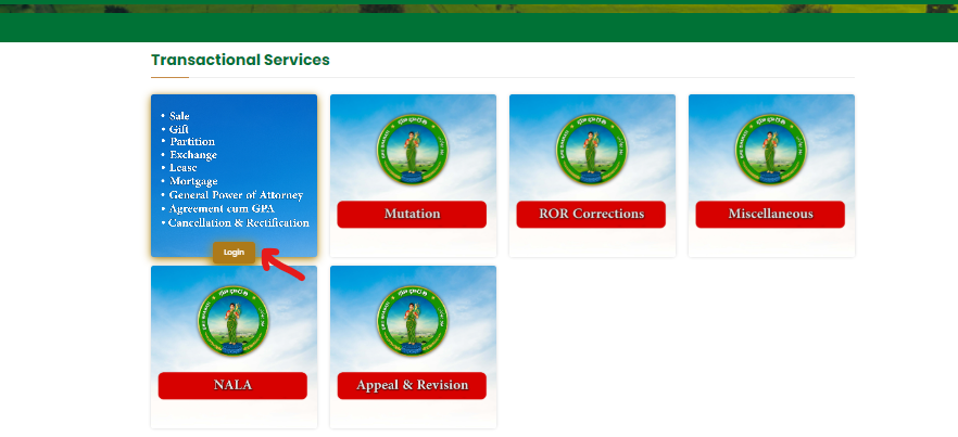 How to Book Slot for Sale Deed Land Registration In Bhu Bharati Portal login page
