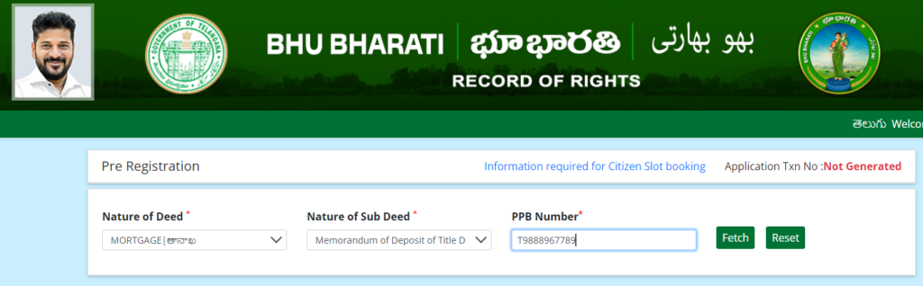 How to Book a Slot for Mortgage Land Registration on the Telangana Bhu Bharati Portal step 5